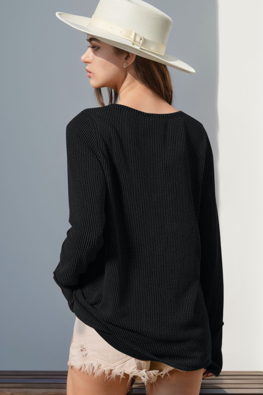 Sophie Notched Thumbhole Long Sleeve T-Shirt