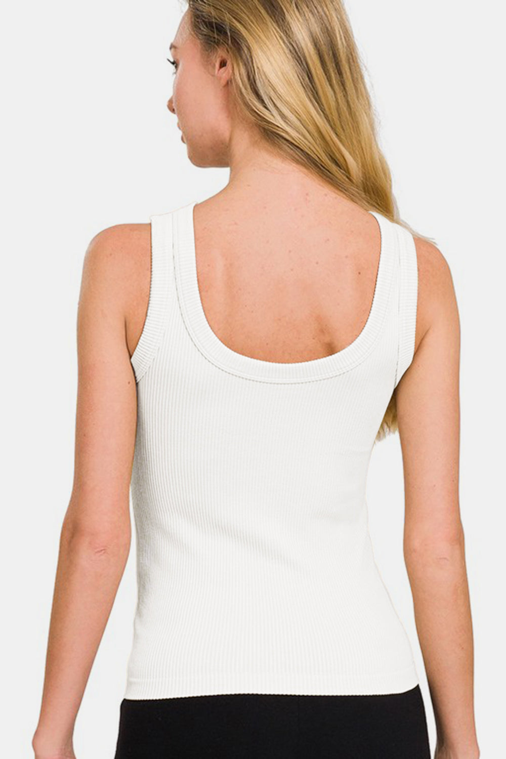 Neckline Washed Ribbed Tank