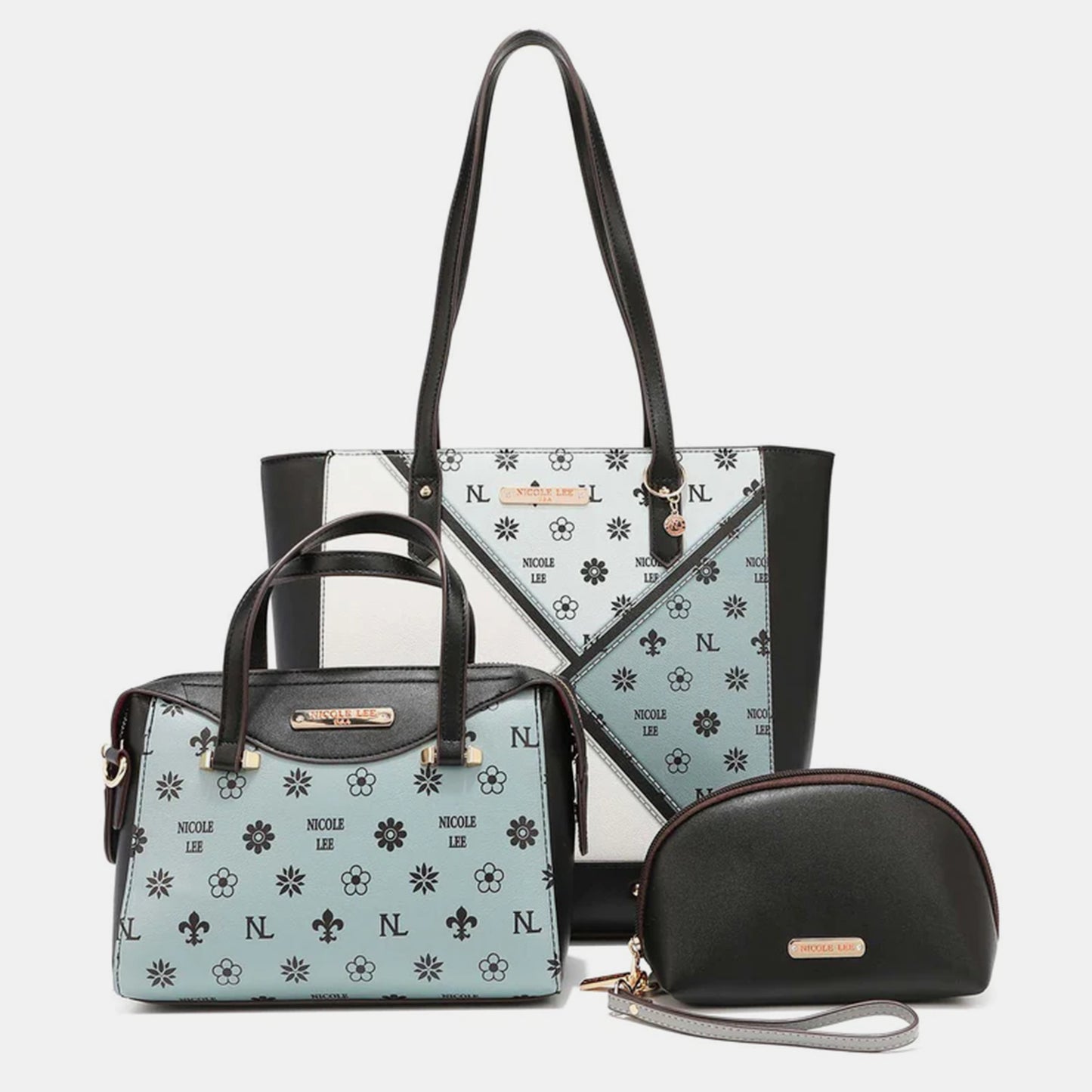 Nicole Lee 3-Piece Color Block Handbag Set