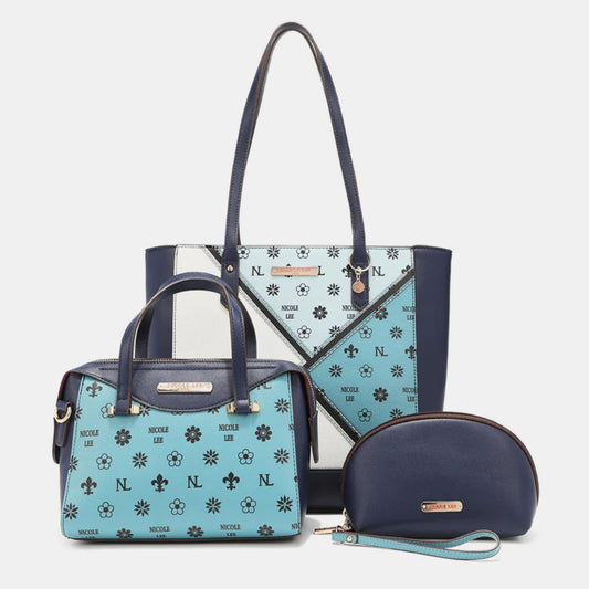 Nicole Lee 3-Piece Color Block Handbag Set