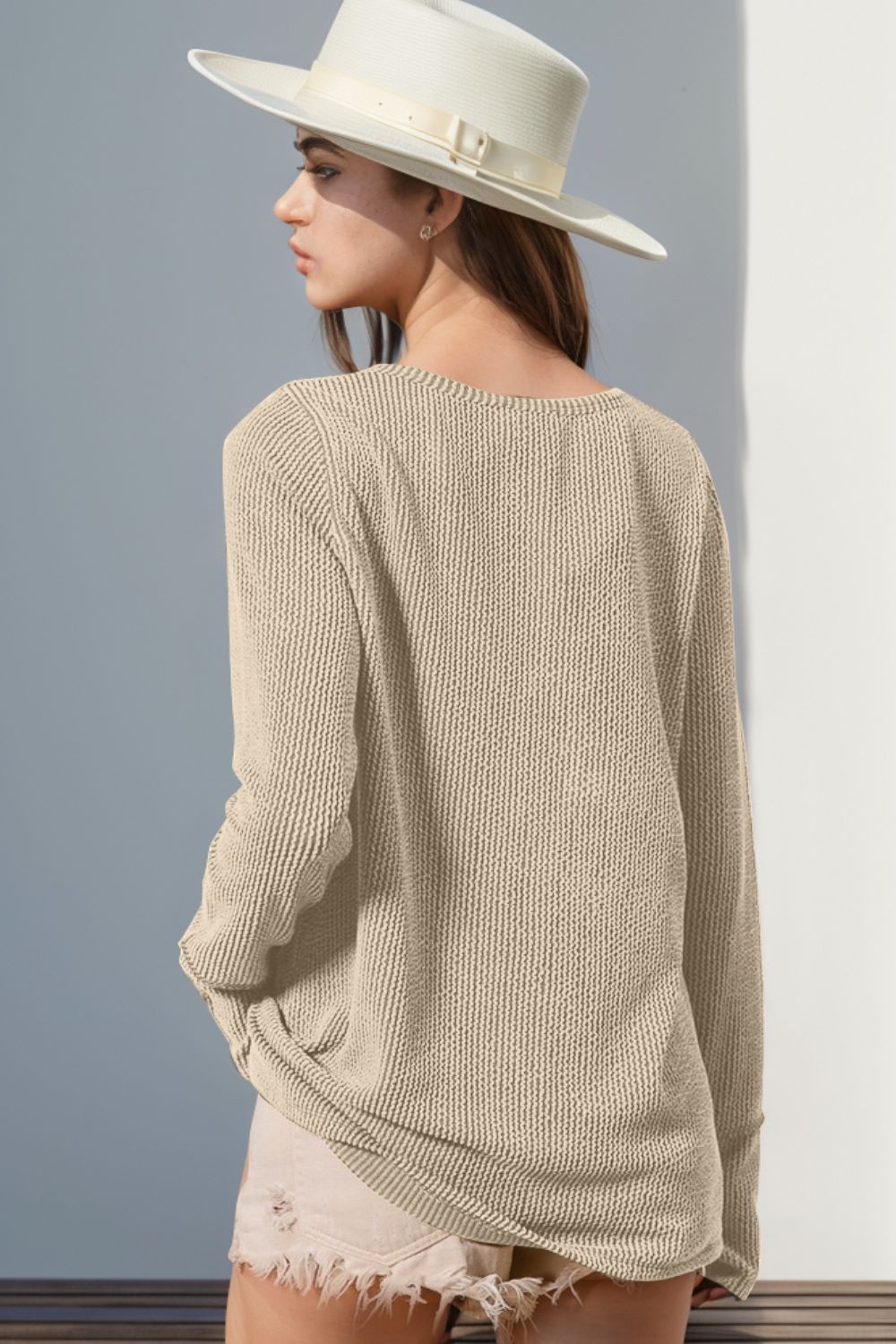 Sophie Notched Thumbhole Long Sleeve T-Shirt