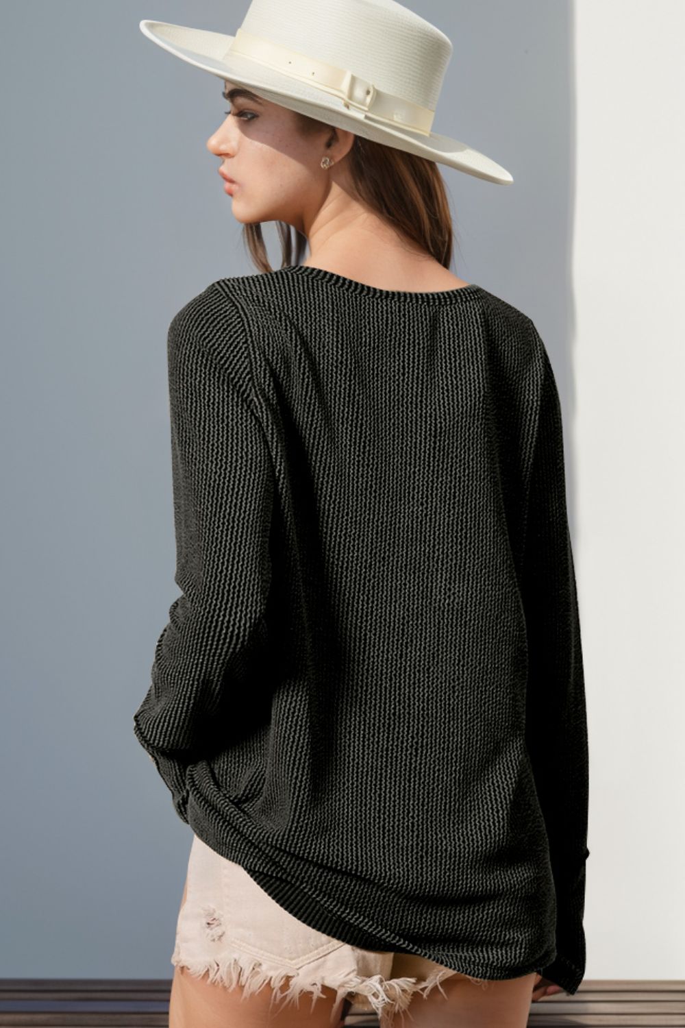 Sophie Notched Thumbhole Long Sleeve T-Shirt