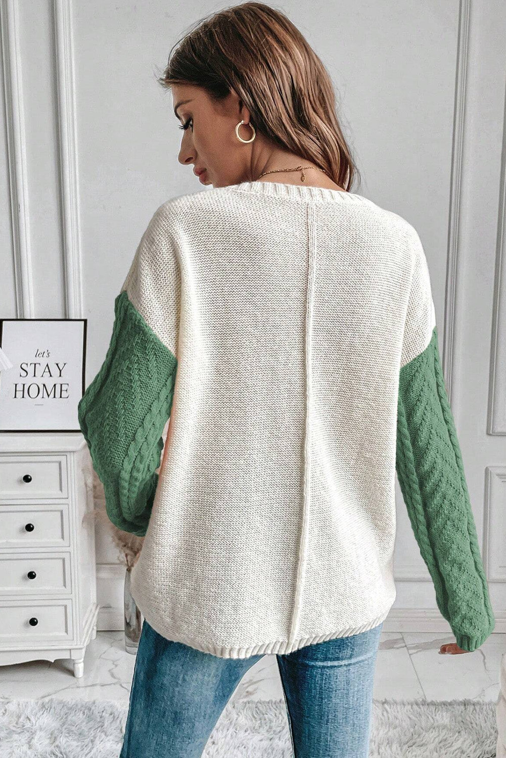 Sylvie Color Block Drop Shoulder Sweater