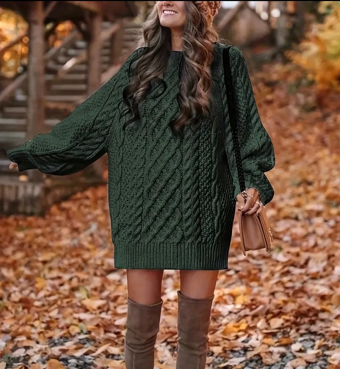 Mila cable Knit Sweater Dress