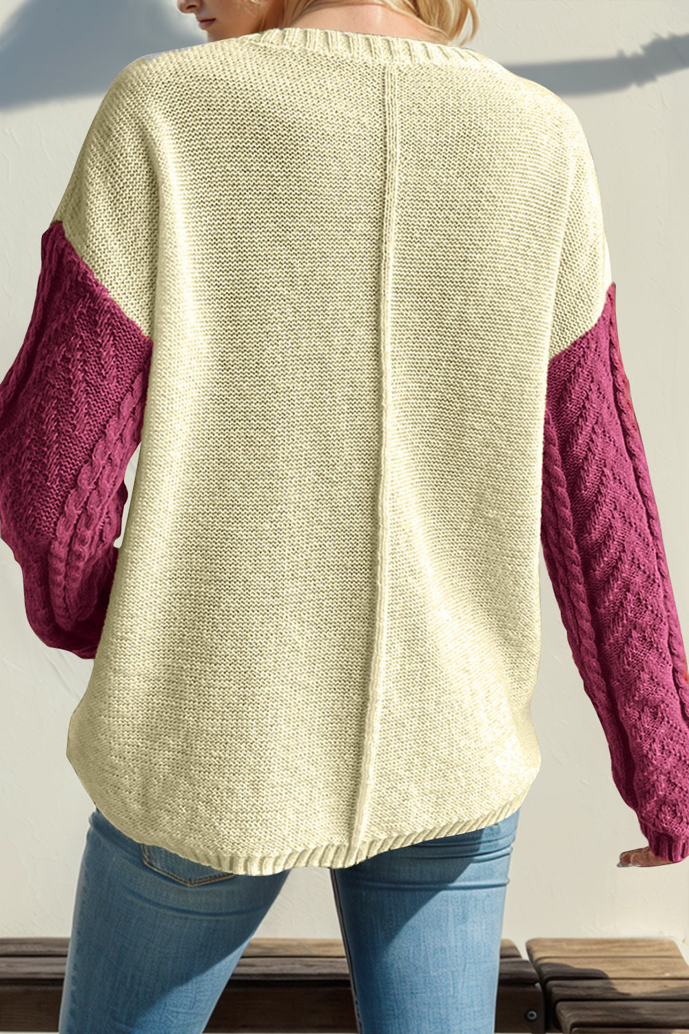 Sylvie Color Block Drop Shoulder Sweater