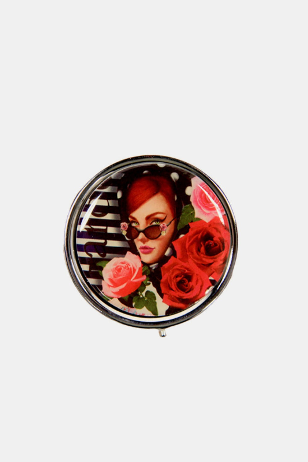 Nicole Lee Print Metallic Circular Large Pill Case