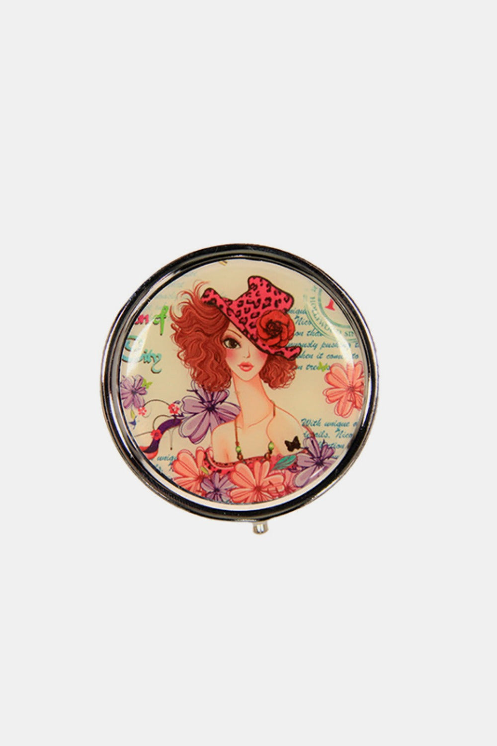 Nicole Lee Print Metallic Circular Large Pill Case