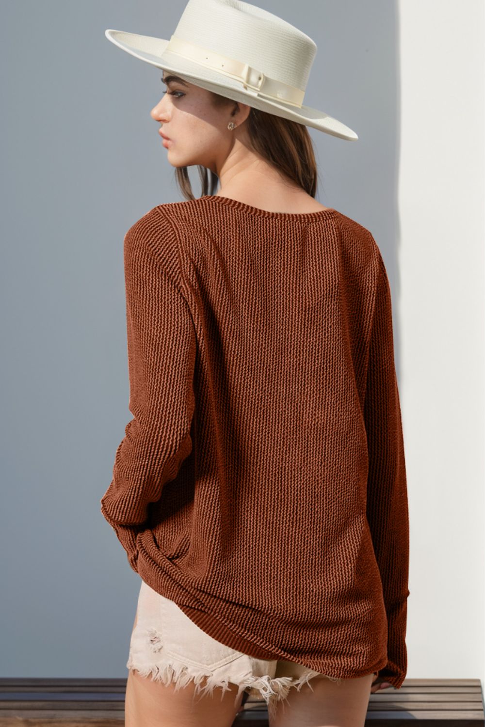 Sophie Notched Thumbhole Long Sleeve T-Shirt