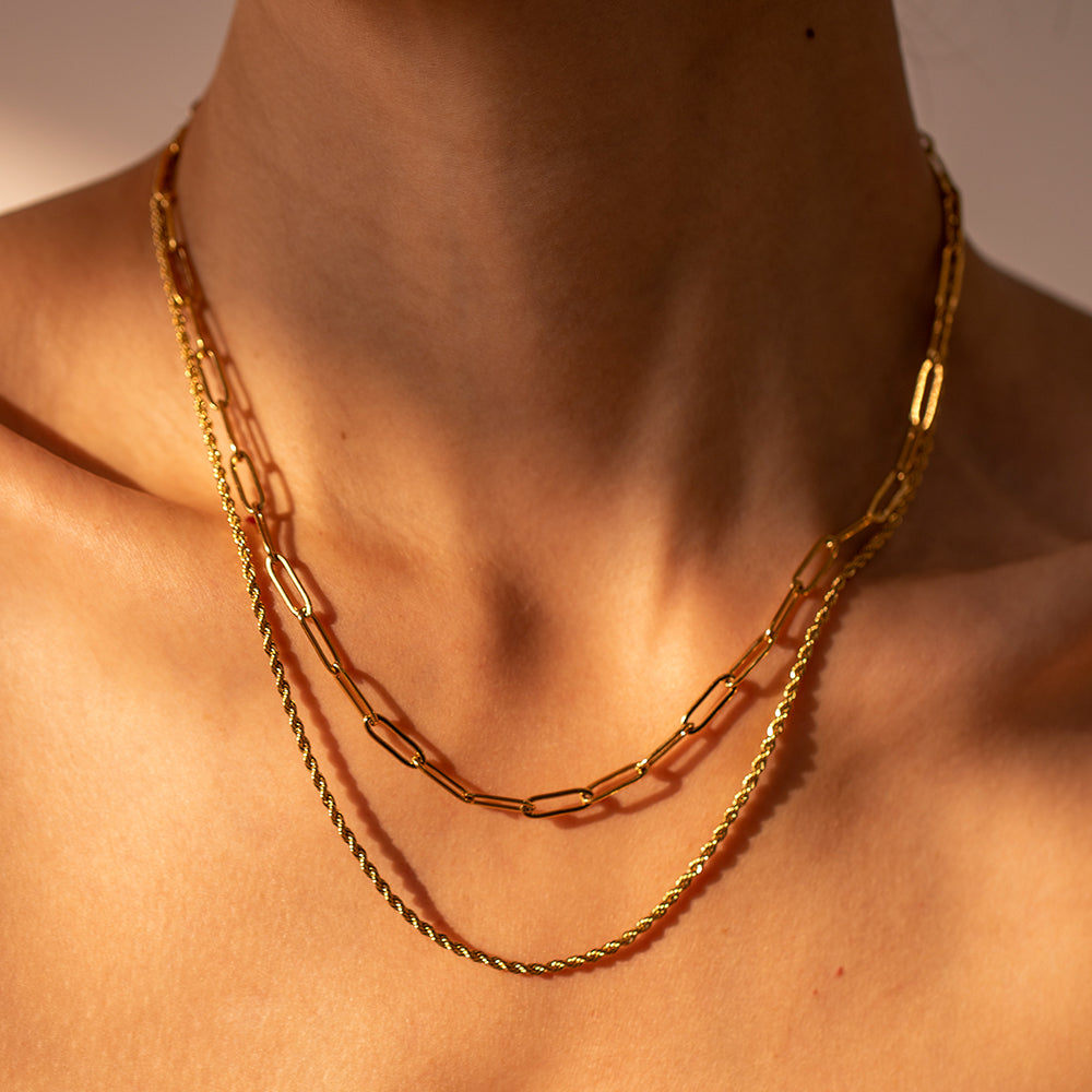 18K Gold-Plated Double Layered Necklace