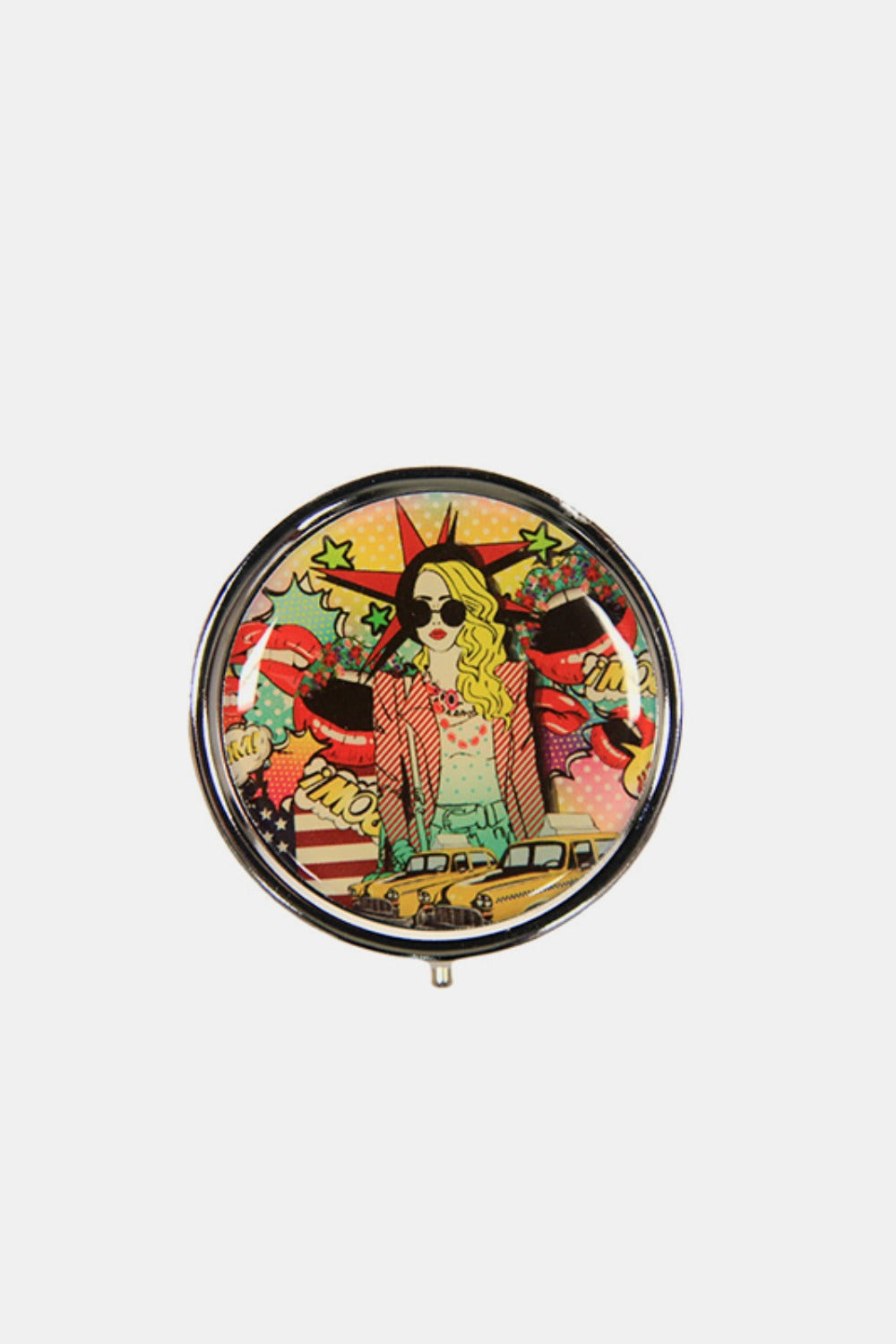 Nicole Lee Print Metallic Circular Large Pill Case